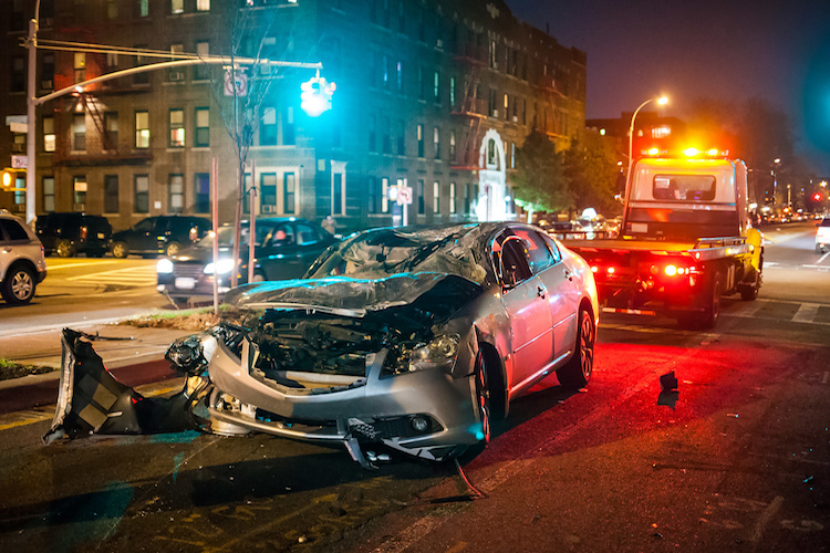 A car accident that occurred from a left turn in an intersection 